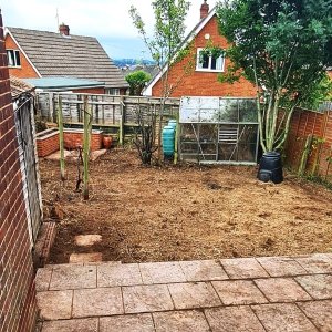 Post a major clearance the greenhouse, shed, compost bin and water butts are fully accessible.